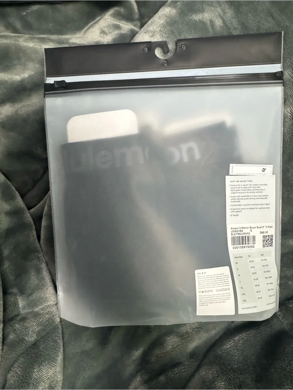 lululemon athletica 3-Pack Boxer Briefs - Black, Charcoal, Forest Green